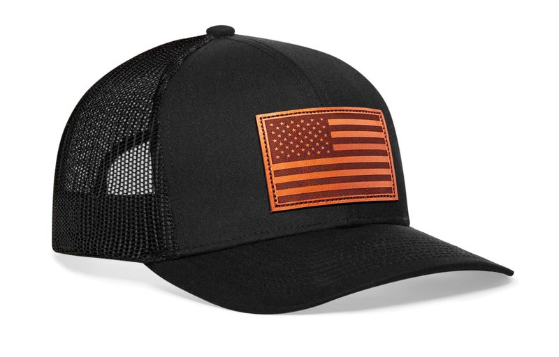 HAKA American Flag Black Trucker Hat â€“ USA Flag Mesh Snapback Cap for Men, Women & Golf, Patriotic Baseball Dad Hat - Image 1
